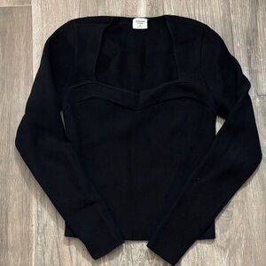 Abercrombie & Fitch Black Off-the-Shoulder Sweater